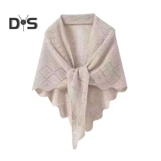 Женская вязаная шаль, однотонная, с бахромой, легкая, универсальная, алая, открытая, вязаная, с узором, шаль-накидка