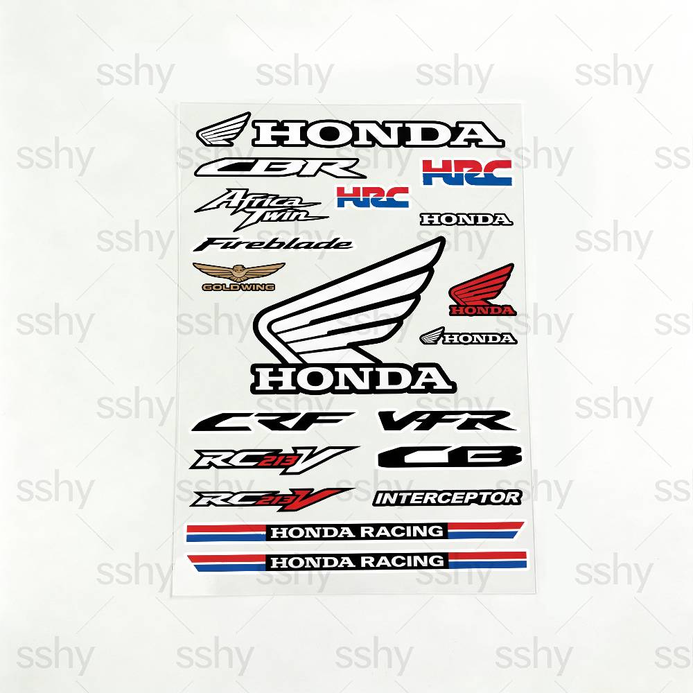 ДЛЯ HONDA RACING Универсальные Светоотражающие Водонепроницаемые Защитные от Царапин Наклейки для Автомобиля Велосипеда Шлема Стакана Холодильника Декоративные Наклейки