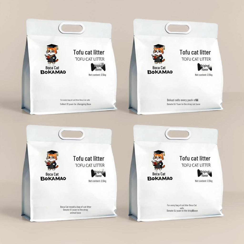 Кошачий наполнитель Boca Cat Original из тофу, Без пыли, Дезодорирующий, Быстро впитывающий, Не прилипающий, Смываемый