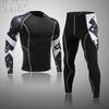 2 шт., комплект термобелья для мужчин Long Johns, леггинсы для фитнеса, компрессионный спортивный костюм, нижнее белье
