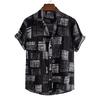 Short Sleeve Men Shirt Turn-down Collar Soft Print Loose Summer Shirt Streerwear