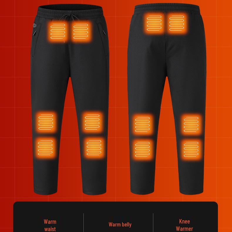 Winter USB Electric Heated Sweatpants with 12 Heating Zones and Knee Pads