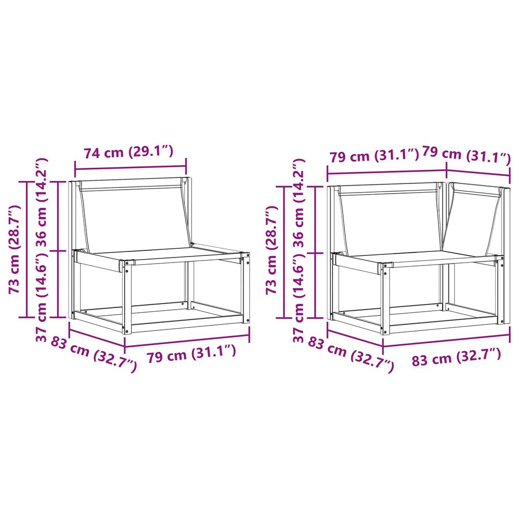 Outdoor Sofa Set with Cushions 7 pcs Natural and Black