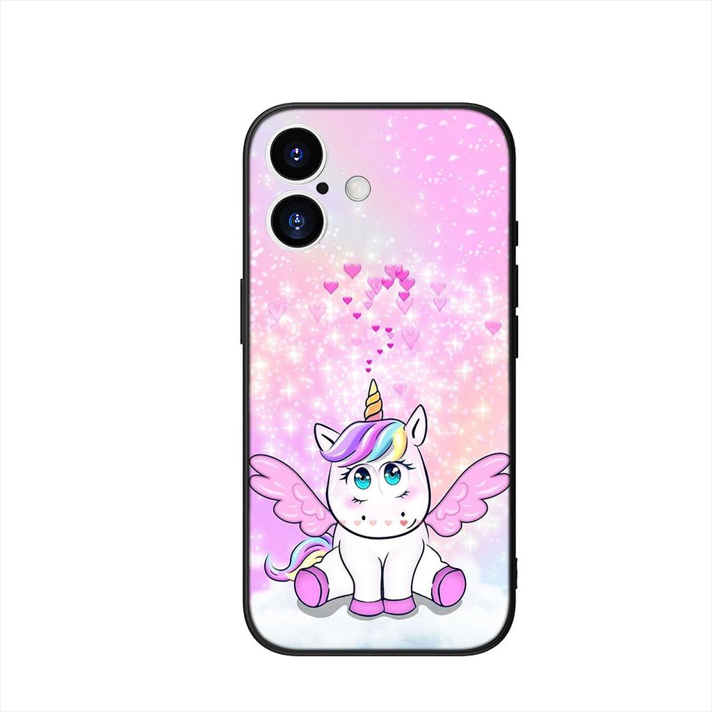 Cute Pink Unicorns Rainbow Cover Phone Case for Apple iPhone 17 16 15 11 Pro XS Max XR 6 7 8 Plus + SE 2020 5 16E