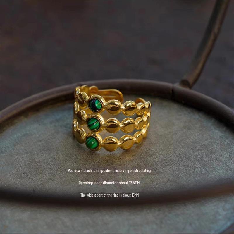 Европейско-американское уникальное средневековое металлическое кольцо: Камень тигровый глаз, открытый дизайн для женщин