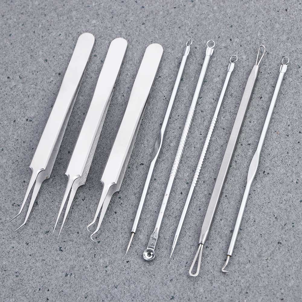 Steel Facial Pore Cleaner Skin Care Tool Kit Face Care Tool Pimple Removing Blackhead Removing