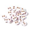 100Pcs 7mm Acrylic Alphabet Beads Rose Gold Letter Loose Flat Round Beads For Jewelry Making Findings DIY Bracelet Earrings Gift