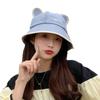 Милая шляпа-кошка, шляпа-ведро, женская летняя маленькая свежая универсальная шляпа-тазик, студенческая шляпа от солнца, шляпа с кошачьими ушками