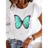 Short Sleeve Casual Ladies Fashion Female Graphic Tee Women Love Heart Watercolor Sweet Print Summer T Clothing T-shirts