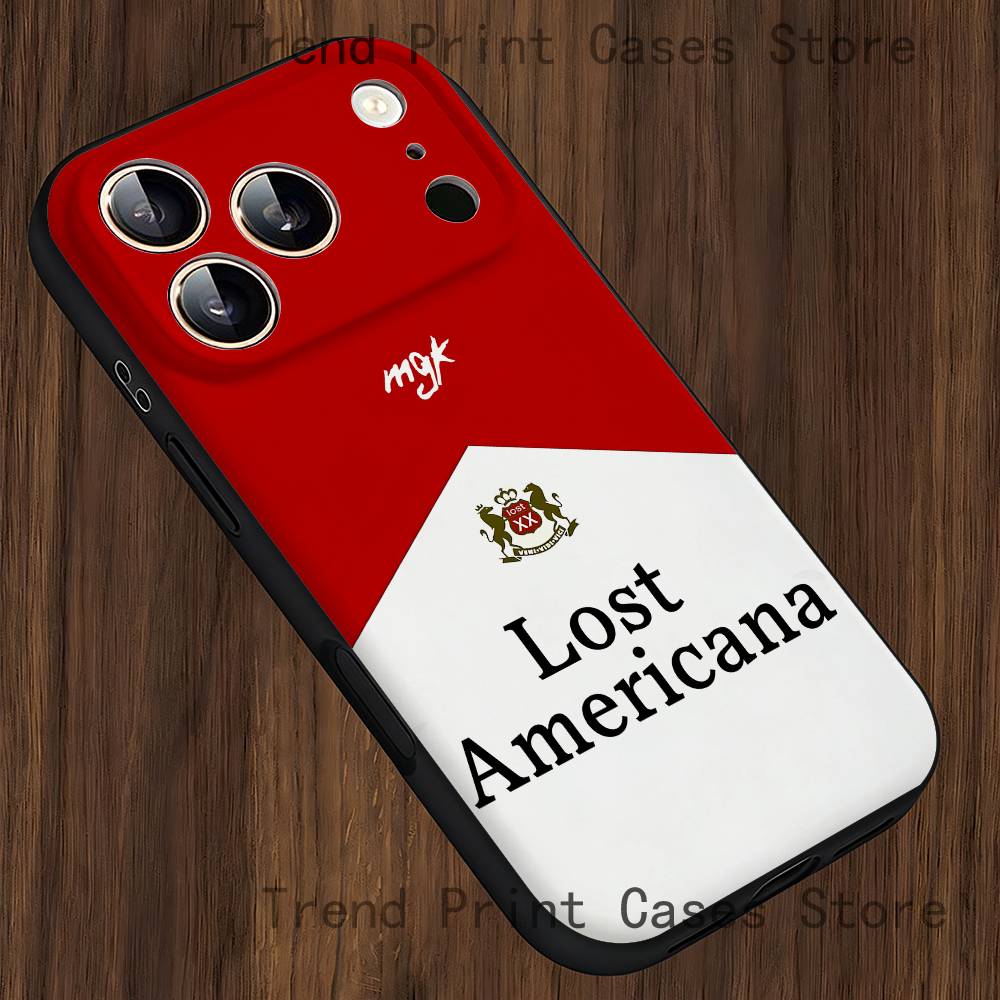 M-MGK Lost Americana LA Чехол для телефона для iPhone 14,16,12,13,15,11,17,Pro,Max,Plus,E,Air,Mini Мягкий чехол