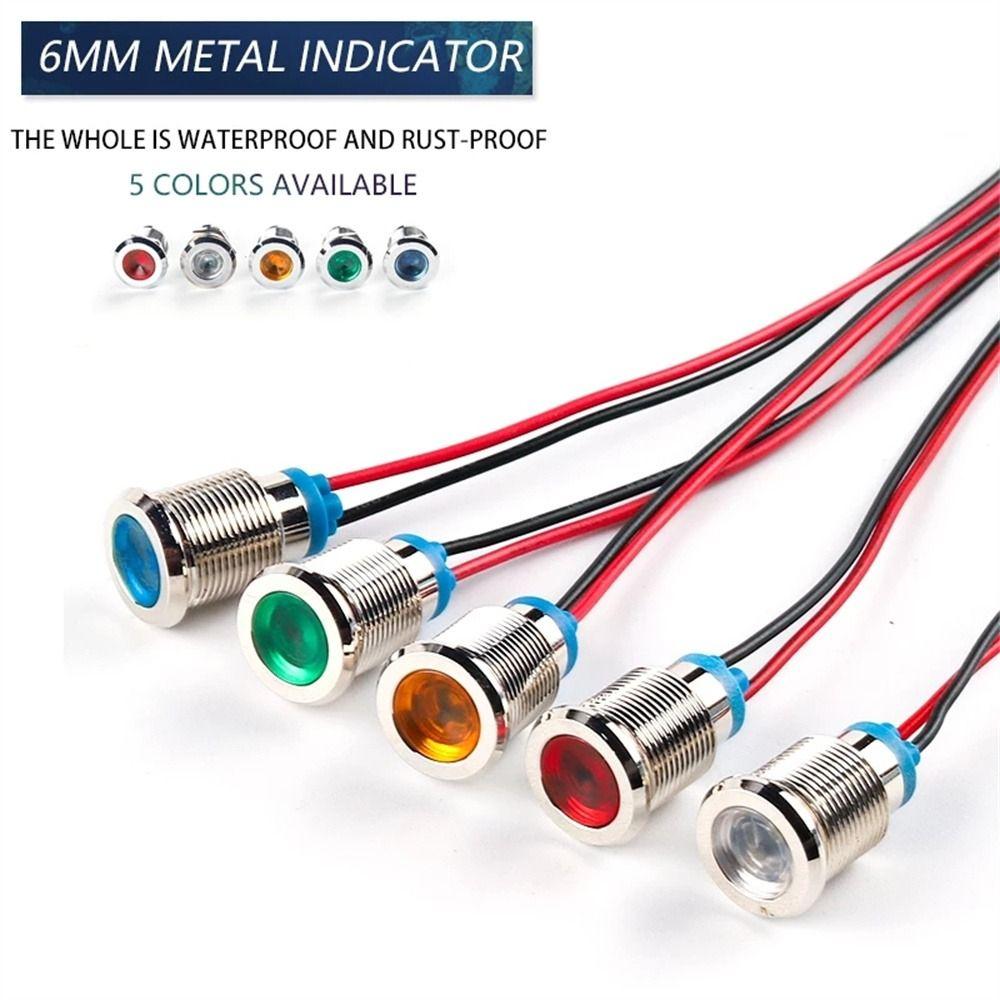 Waterproof LED Light 110V 220V Indicator Light 6mm Indicator Light Signal Lamp Led Metal Indicator