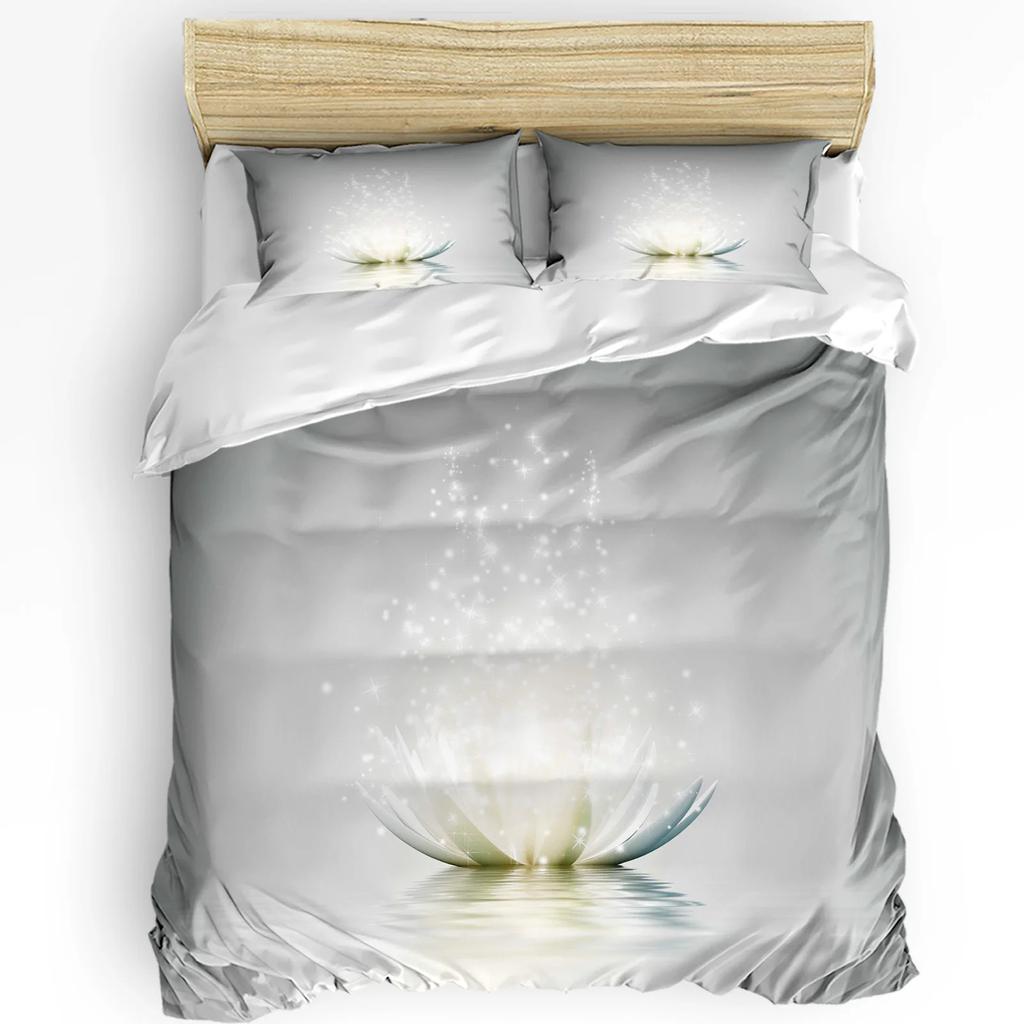 Постельный комплект Lotus для спальни, дома, сакральная геометрия, янтра, мандала с фигурой треугольника, пододеяльник, покрывало и наволочка