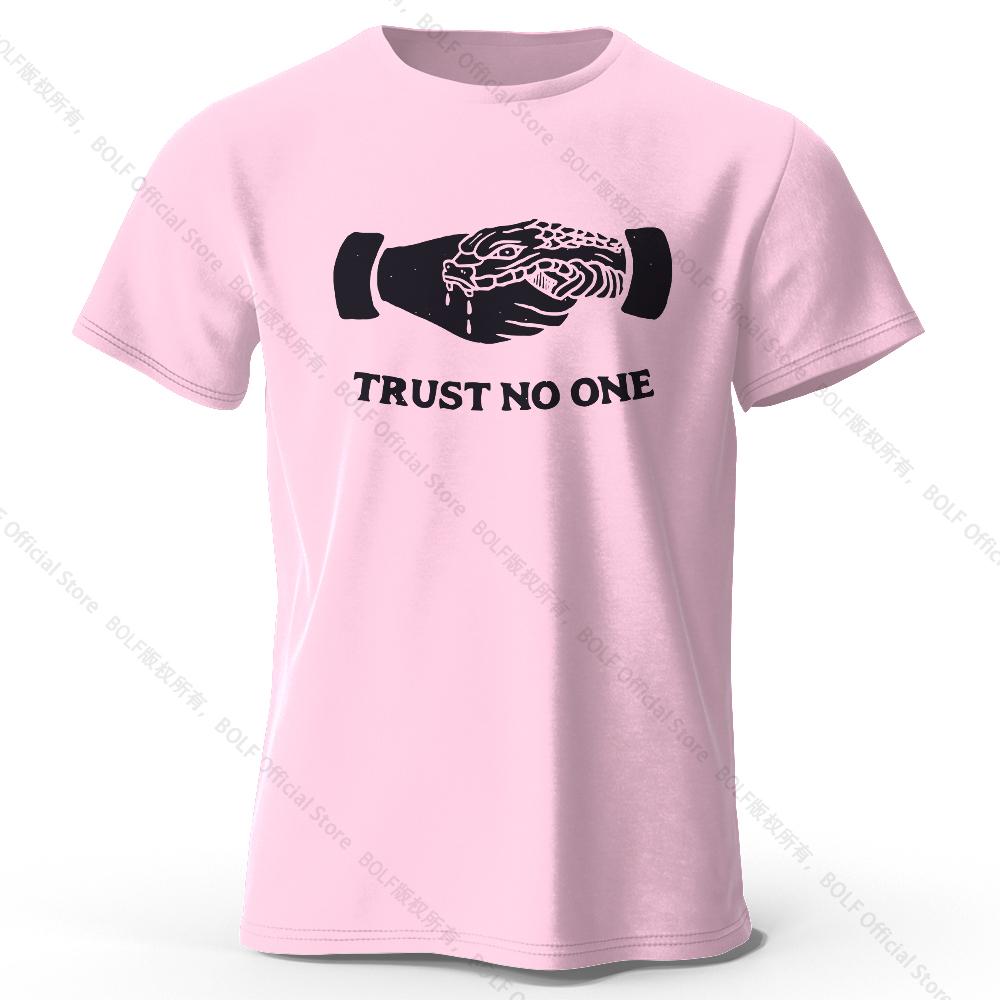 Футболка мужская Trust No One Printed из хлопка, 100% хлопок, Harajuku, свободные футболки с забавным принтом для мужчин и женщин, летние топы