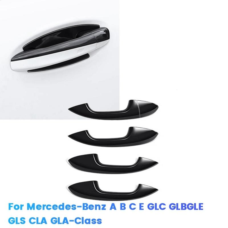 1Set Exterior Door Handle Trim Cover For Mercedes-Benz C/E/GLC/GLB/A/B/GLE/GLS/CLA/GLA-Class Door Pull Stickers LHD