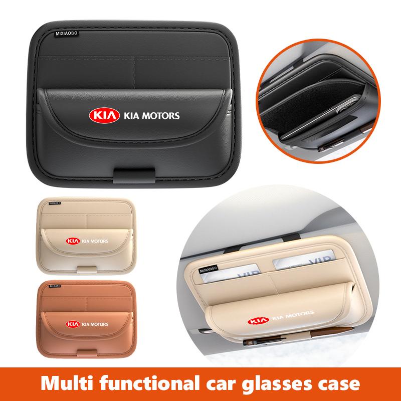 XIOU7 For KIA Car Sunshade Glasses Clip Storage Artifact Card Bag Ticket Box Sorento Stinger Soul Spectra Niro Cadenza Sephia