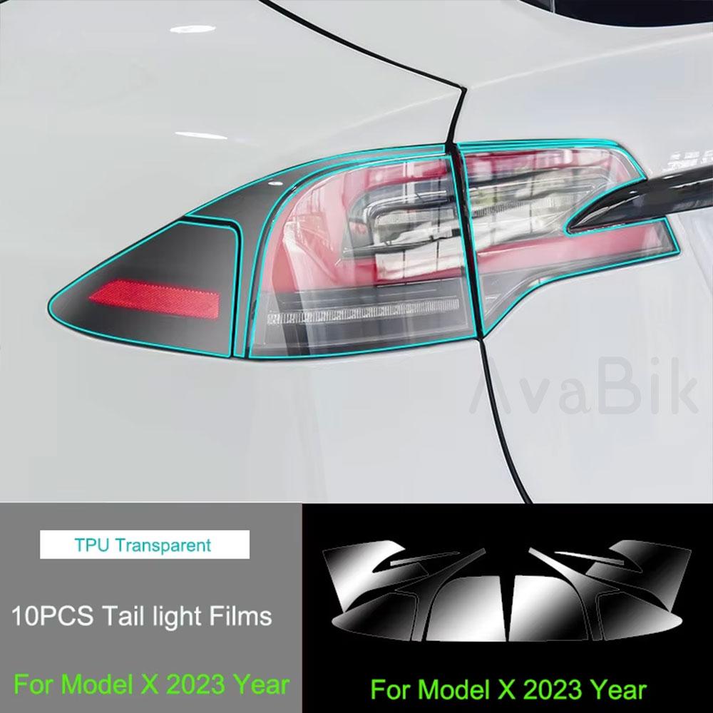 TPU Blackened Headlight Taillight Foglight Protective Film for Tesla Model X For Model S 2024 Black Color Changing Films