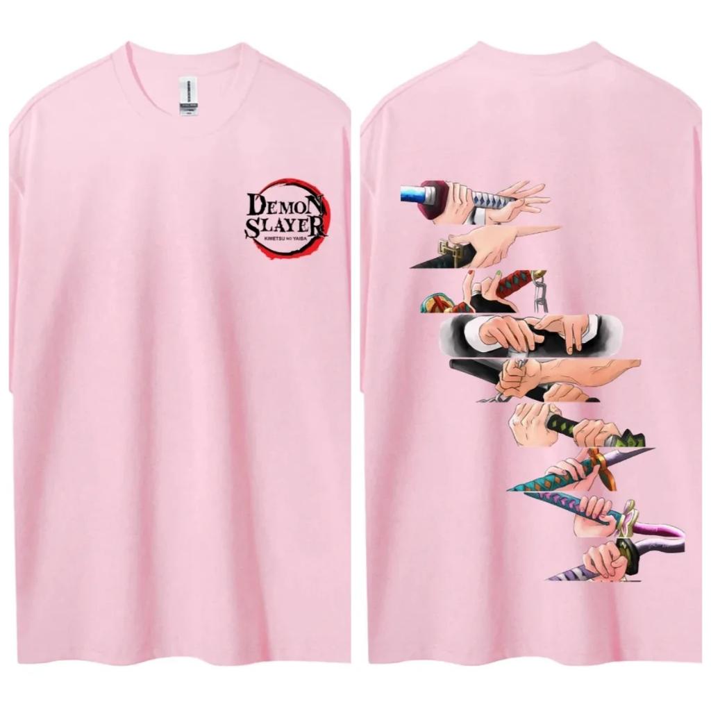 Hot Sale Anime Peripherals Demon Slayer Manga Graphic Print Short-sleeved Men Women Cotton Comfortable Soft  Loose Casual Oversized Top Summer New Tee
