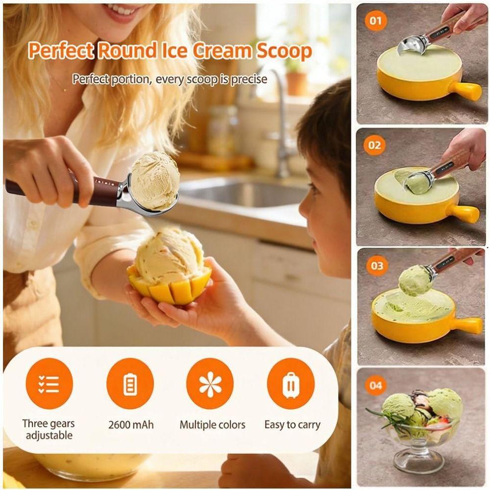 Rapid Heating Heated Ice Cream Scoop Electric Preheat Scooper  for Hard Ice Cream