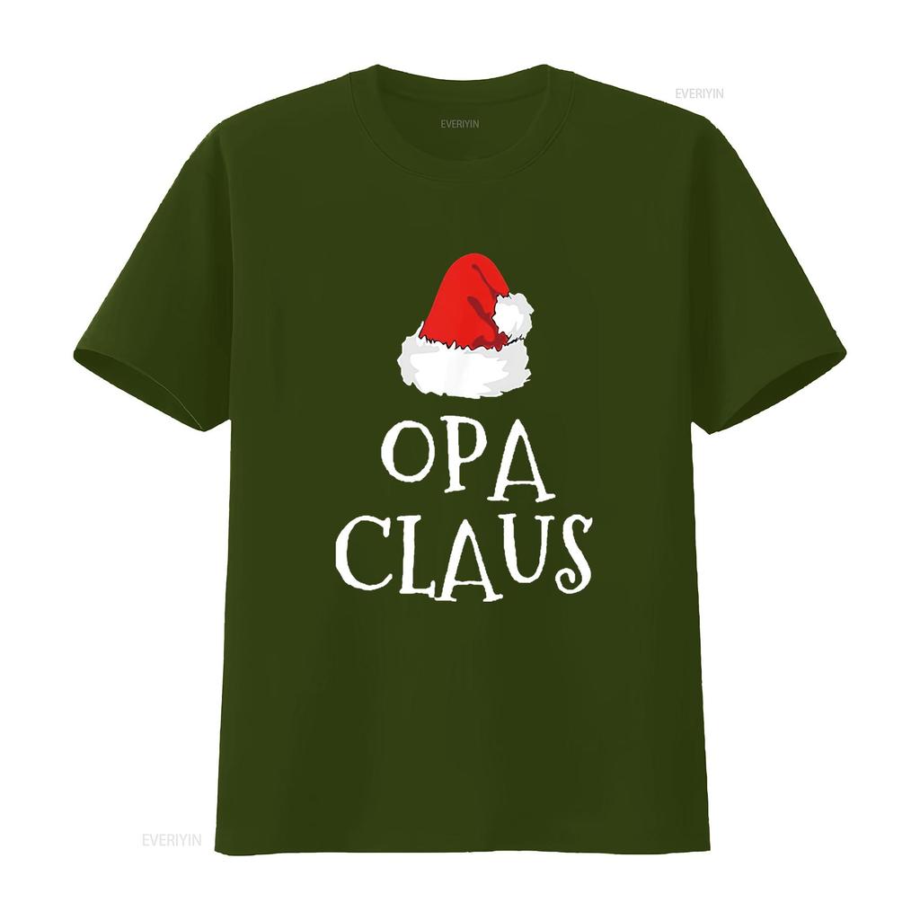 Mens Family Opa Claus Christmas Santa s Hat Matching Pajama T Shirt Black vintage Washed Stylish Soft Comfortable streetwear
