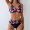 2025 Sexy Vintage Swimsuit Women Printed High Waist Bikini Set V-neck Swimwear Female Padded Bathing Suit Swimming Beachwear