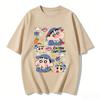 Crayon Shinchan Cute Cartoon T Shirt Unisex Women Kids Family Matching Tee Summer Casual Short Sleeve Cotton Top Fashion Streetwear