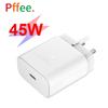 45 Вт USB C сверхбыстрая зарядка, зарядное устройство типа C, вилка кабеля, адаптер PD для Великобритании, ЕС, США, зарядка через USB для путешествий для Samsung S21 22 23