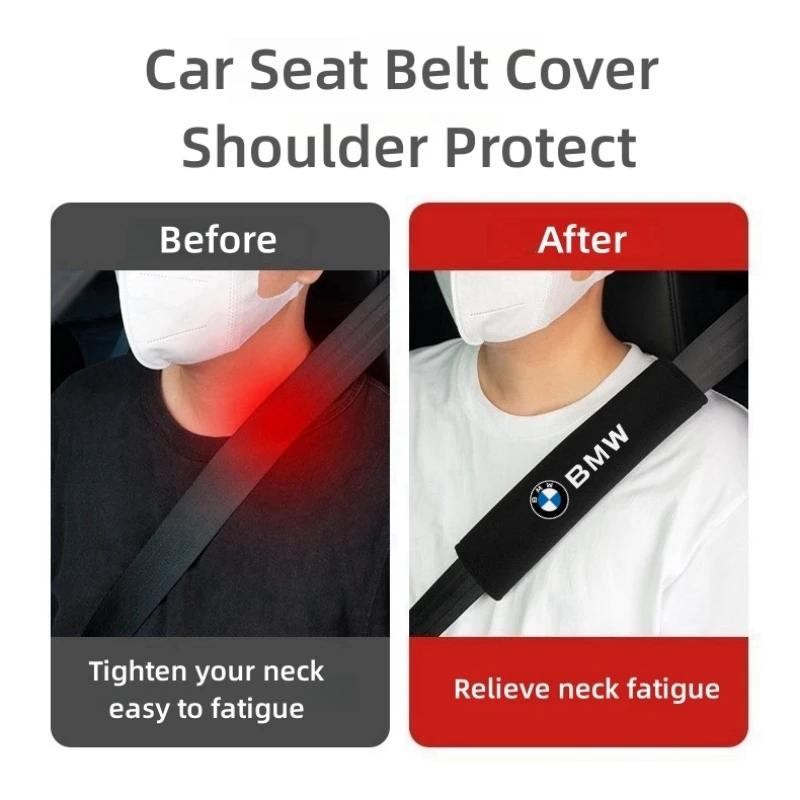 BAGF7 2026 Car Sticker Car Shoulder Cover Seat Belt Pad Strap Padding Accessories For BMW E39 E46 E36 E53 E90 E60 E61 E93 E87 X1 X3 X5