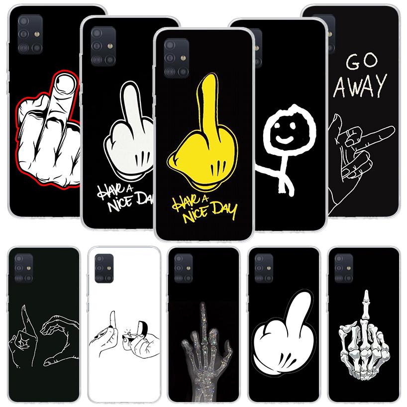 Middle Finger Phone Case For Samsung Galaxy A52 A32 A22 A12 A02S A50S A30S A51 A31 AA71 Note 20 Ultra 10 S10 Plus Galaxy A52 A42