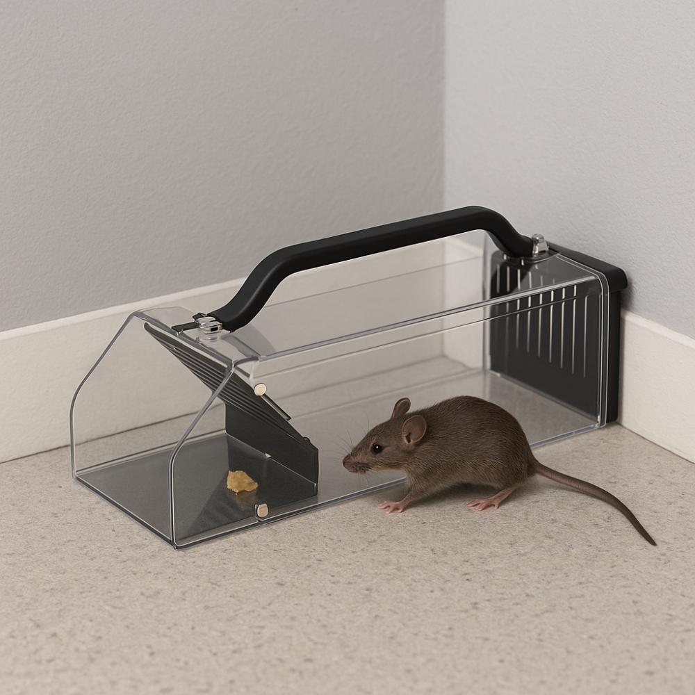 Smart Mechanism Fully Automatic Mousetrap Plastic Self-locking Mousetrap  Indoor Use