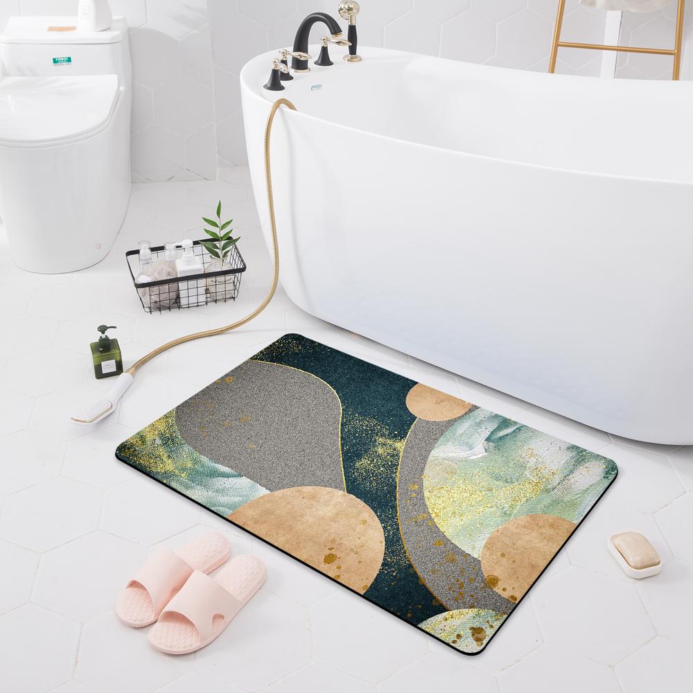 Bathroom Anti-slip Absorbent Mat Door Mat Toilet Shower Rug Household Bathroom Bedroom Floor Kitchen Rug