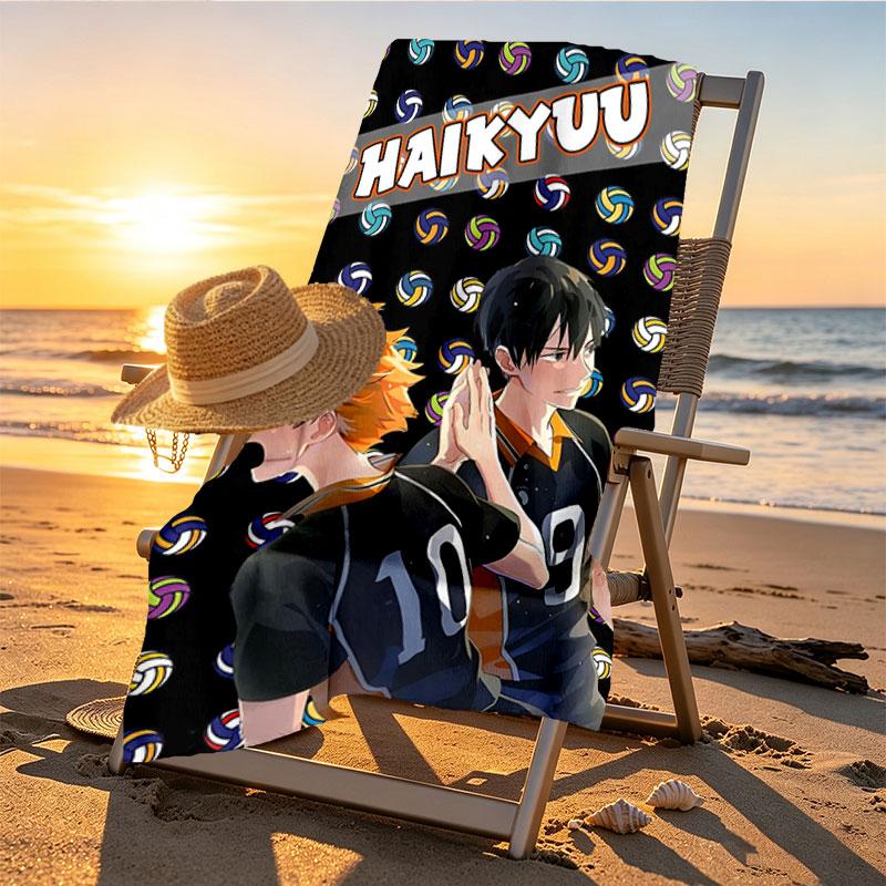 Дизайн пляжного полотенца с принтом Haikyu, Мягкое, Легкое. для дома, ванной, спа, бассейна, йоги, серфинга, кемпинга, подарок семье, другу