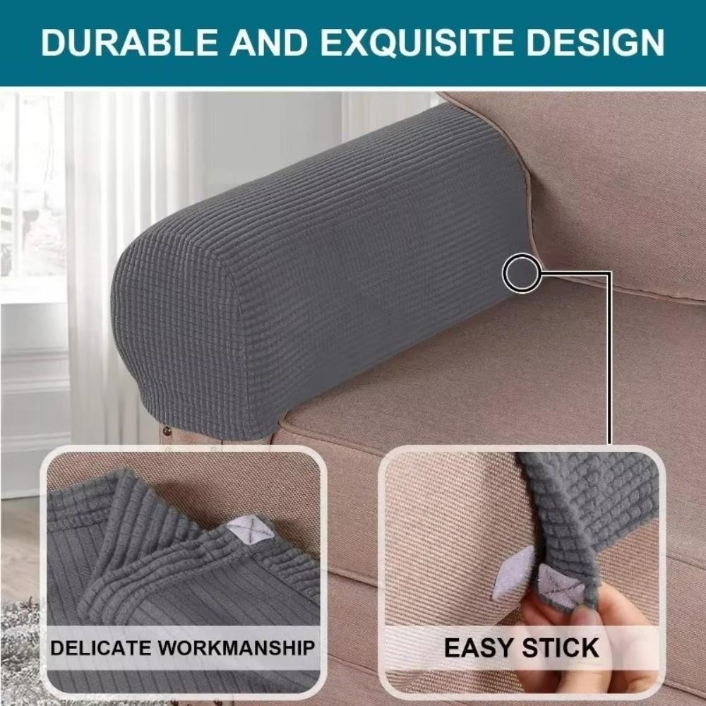 2Pcs Elastic Stretch Jacquard Sofa Arm Covers Dust-Proof Armchair Slipcovers Couch Cover  Sofa
