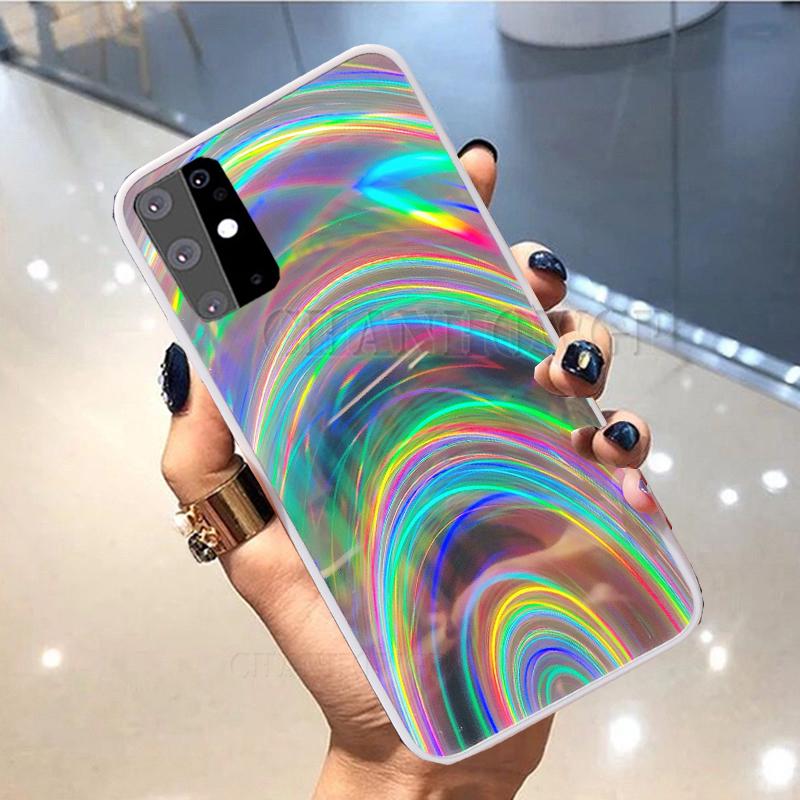 Для Samsung Galaxy A51 A71 чехол 3D радужный блеск мягкий чехол для Samsung A10 A20 A30 A50 A70 A10S A20S A30S A50S голографическая призма лазерный чехол для телефона