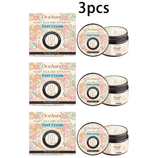 OceAura foot care cream nourishes, moisturizes, is light and easy to absorb, cares for foot skin, daily moisturizing multi-piece pack 60g