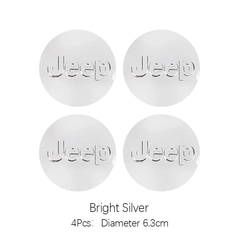 For Jeep For Jeep Renegade Compass Grand Cherokee Wrangler jk Gladiator 4pcs ABS Electroplating Car Wheel Hub Center Cover  A