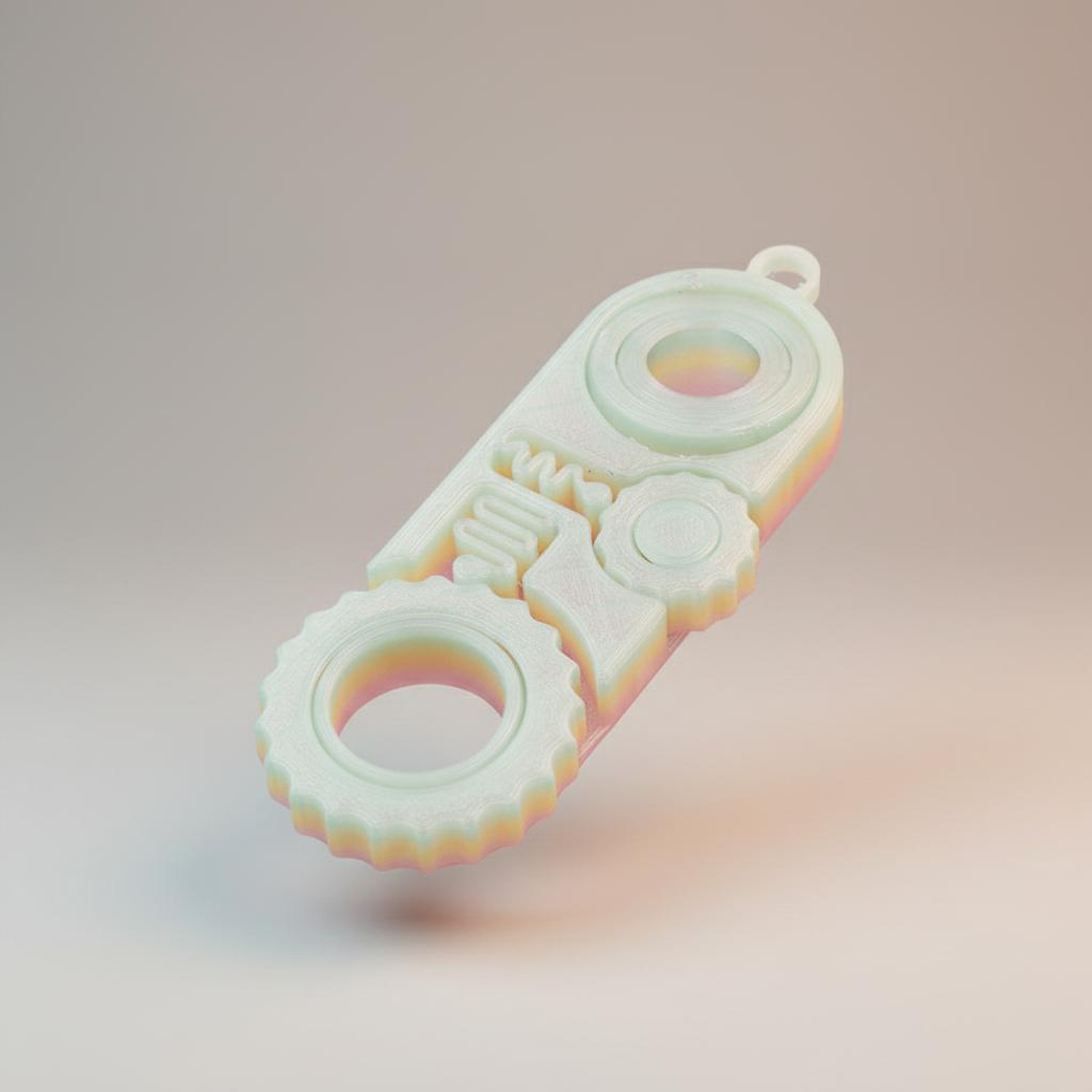3D Printed Three In One Fidget Keychain Toy Stress Relief Spinner Gadgets For Students And Office Workers