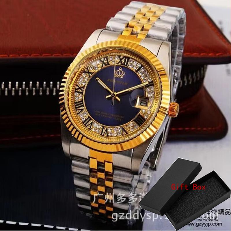 Luxury HK REGINALD Brand Wrist Watch Golden Blue Quartz Watch Dress Party 50m Water Resistant Man Woman Lovers Wristwatches