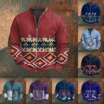 Мужская повседневная толстовка в стиле ретро с градиентным принтом