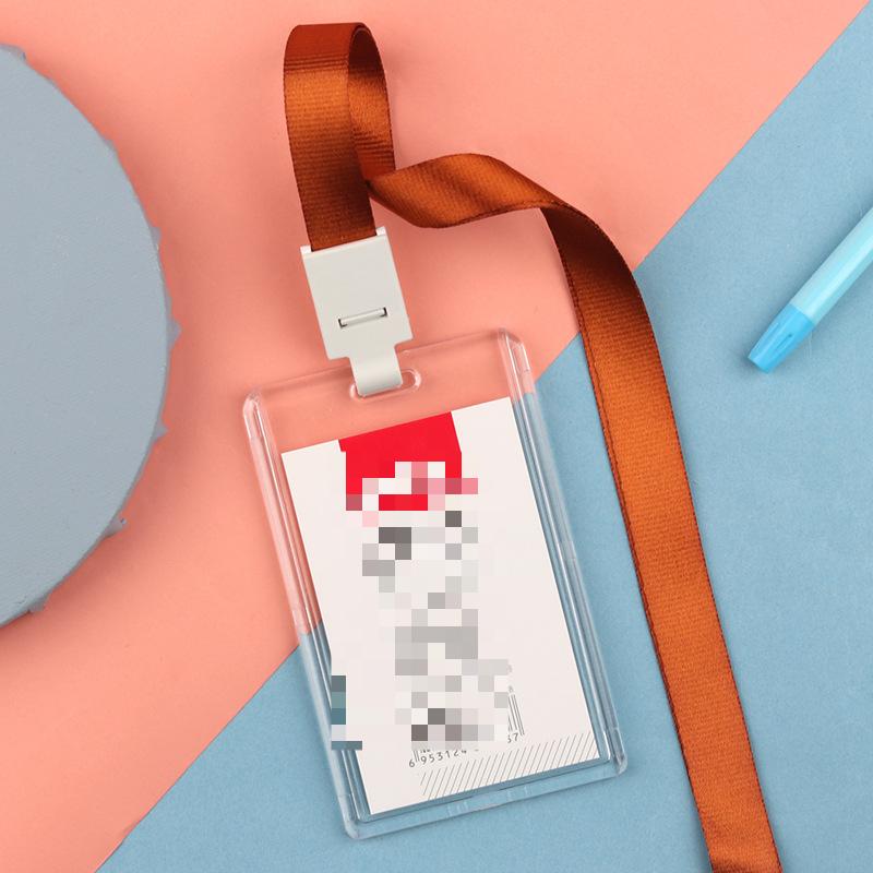 Модный акриловый прозрачный чехол для автобусных карточек, держатель для рабочей карты с ремешком, чехол для рабочей карты для женщин и мужчин, держатель для кредитных карт