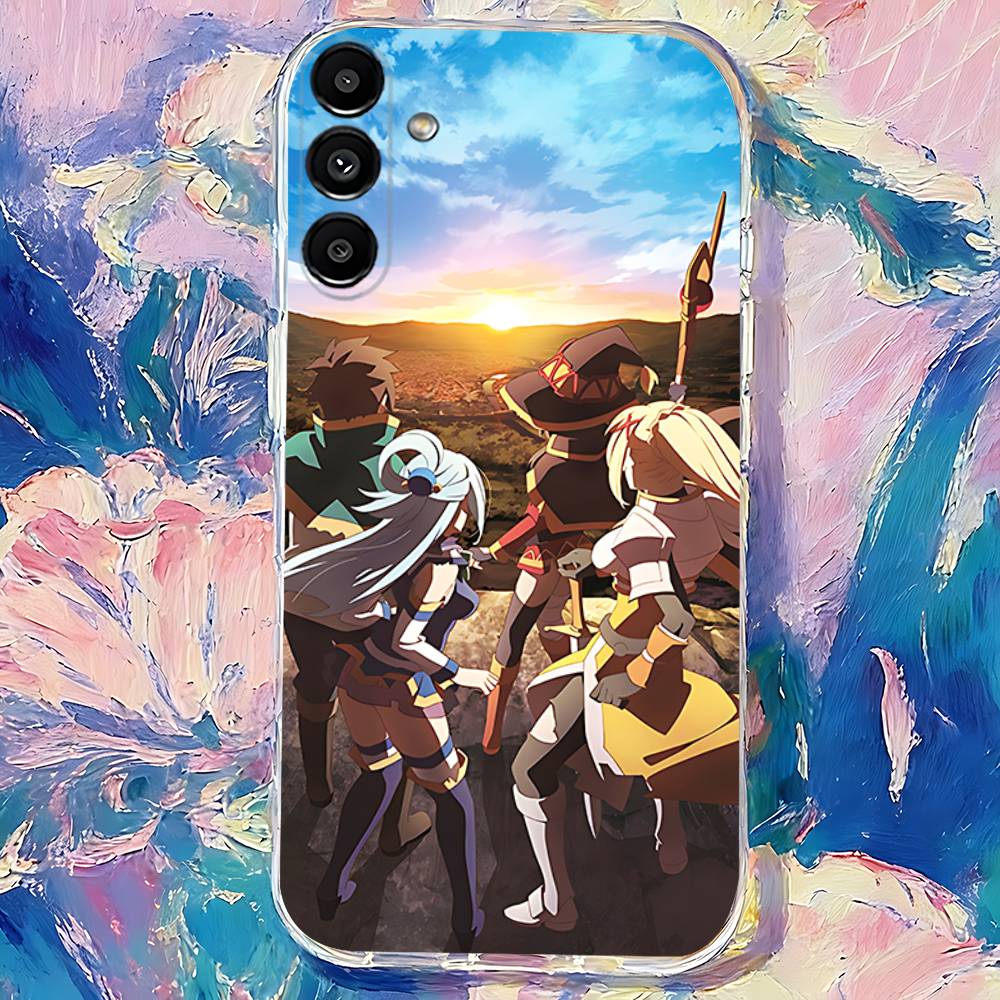 Чехол для телефона Megumin Anime K-KonoSuba для Samsung S24, S25, S30, S23, S21, S22, S20, S10, 5G, FE, lite, Plus, Ultra Прозрачный прозрачный чехол
