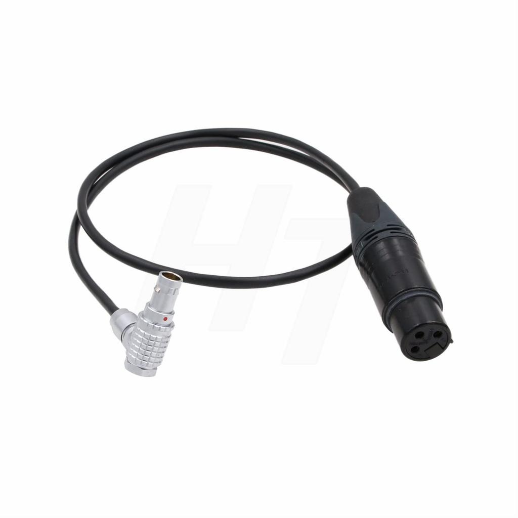 HangTon Audio Cable for ARRI Alexa 35 and Mini LF Camera Microphone Recorders, XLR 3-Pin To Right-Angle 6-Pin, 60cm