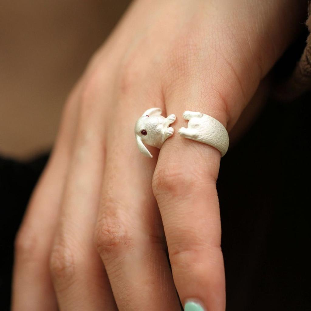Bunny Ears Animal Finger Jewelry Women Opening Rings Adjustable Ring Korean Style Rings Rabbit Ring
