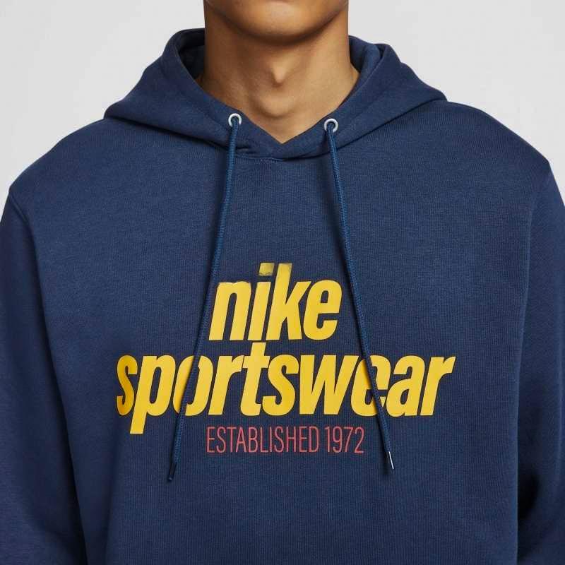 Nike Спортивная одежда Клуб BB PO Худи NSW GFX Удобный пуловер Толстовка в стиле колледжа Мужские худи Синий HJ2160451