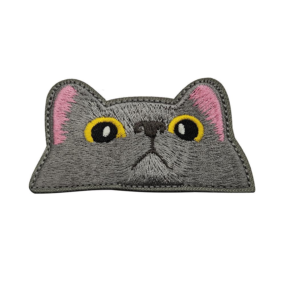 Taifeng Cute Crying Black Cat Face Embroidered Patch Velcro Badge