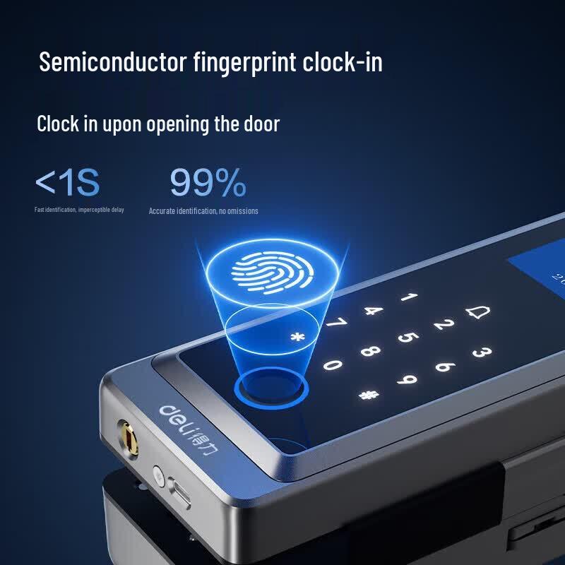 Deli Smart Glass Door Face/Fingerprint Attendance Lock AL220 CN plug (adapter included)