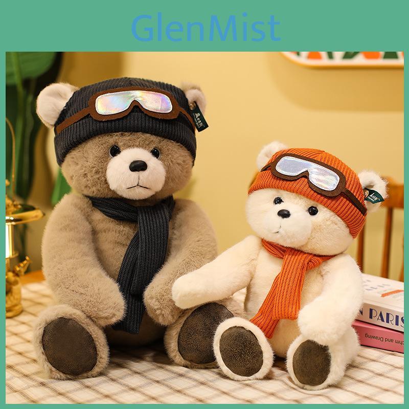 Teddy Bear Plush Toy With Hat And Scarf Design For Holiday Gift And Home Decor