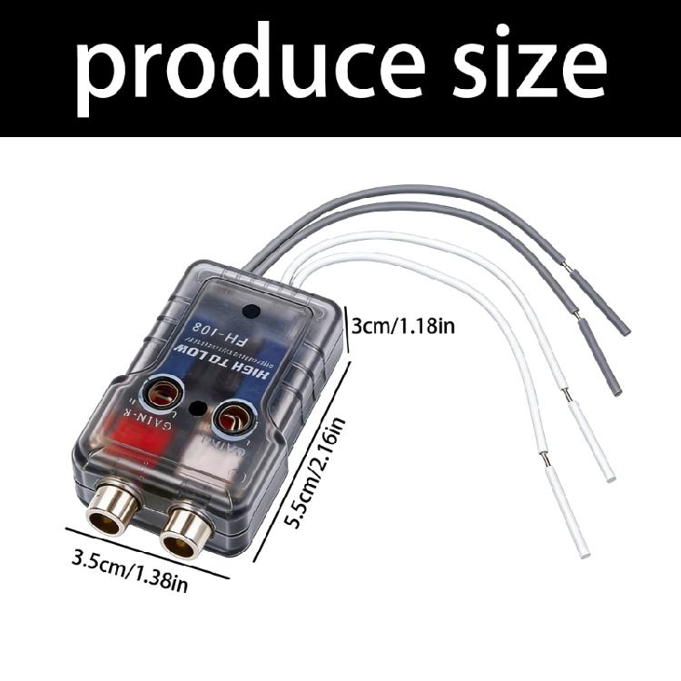 Vehicle Head Unit Signal Converter with Left and Right Output Ports Speaker Level to Low Level Adapter 12V Unit for Aftermarket Sound Projects