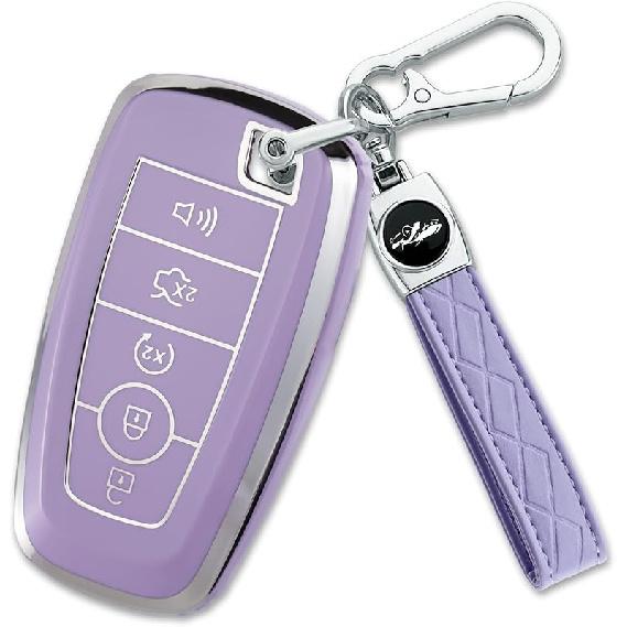 Чехол для брелока Ford с брелоком, полноразмерный защитный чехол для ключей для 2018-2025 Explorer Fusion Escape Edge Bronco F150 Maverick Mustang