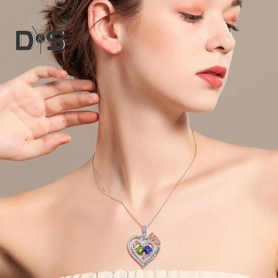 Ожерелье с сердцем «Я люблю тебя навсегда» для женщин, ожерелье с золотыми розами и кубическим цирконием, подарок на день святого Валентина, день рождения, для жены и мамы