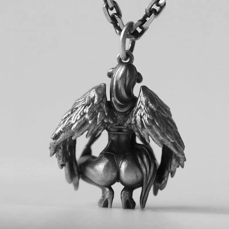 Демон Ангел Богиня Кулон Ожерелье Панк Крылья Цепь Хип-Хоп Ювелирные Изделия Аксессуары Для Вечеринок